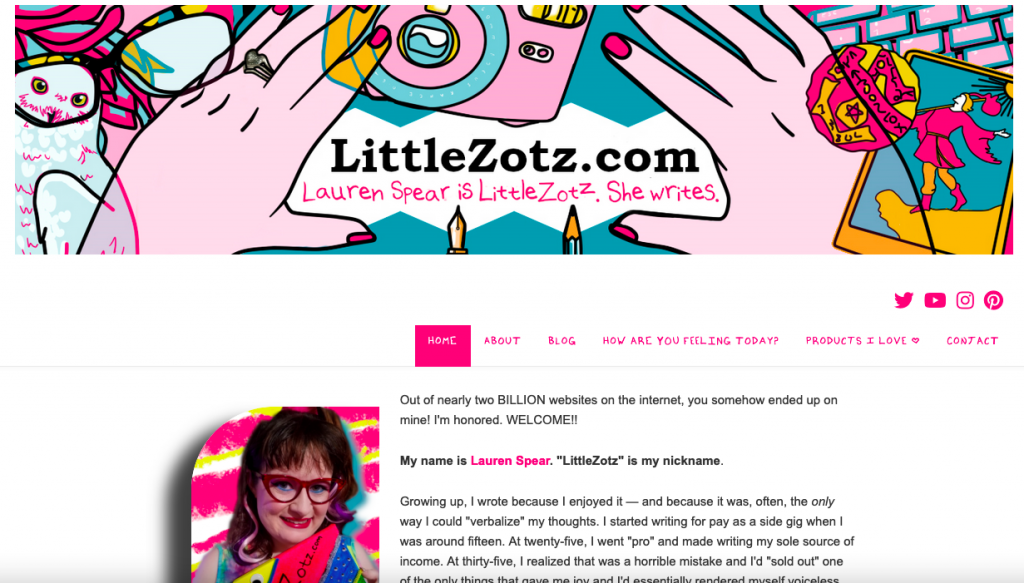 A screenshot of LittleZotz.com Website captured in 2022